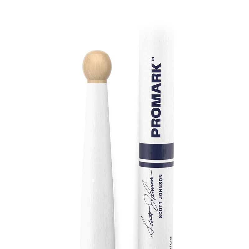 ProMark Drum Sticks - Scott Johnson Drumsticks - Drum Sticks Set - Wood Tip - Painted White Hickory Drumsticks - Consistent Weight and Pitch - 1 Pair - Image 2